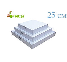 Коробка для піци квадратна 25 см біла 250х250х50 мм