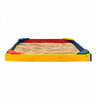 Дитяча дерев'яна кольорова пісочниця "Ракушка" ТМ SportBaby, розмір 1.45*1.45*0.12