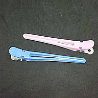 Заколки Зажим для волос пластик + металл Цвет розовый и голубой 10 см