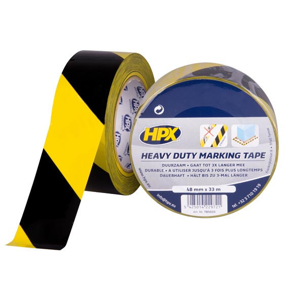 Самоклеюча стрічка HPX HEAVY DUTY - підсилена, для маркування підлоги (48мм x 33м), фото 1