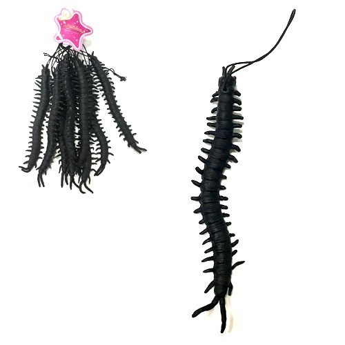 Гумова іграшка Сороконіжка чорна набір 10 шт., фото 1