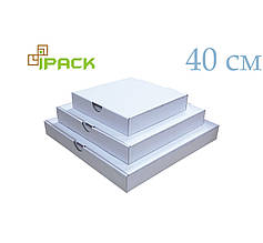 Коробка для піци квадратна 40 см біла 400х400х50 мм