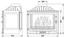 Камінна топка UNIFLAM 700 SELENIC з шибером ліве бічне скло, фото 3