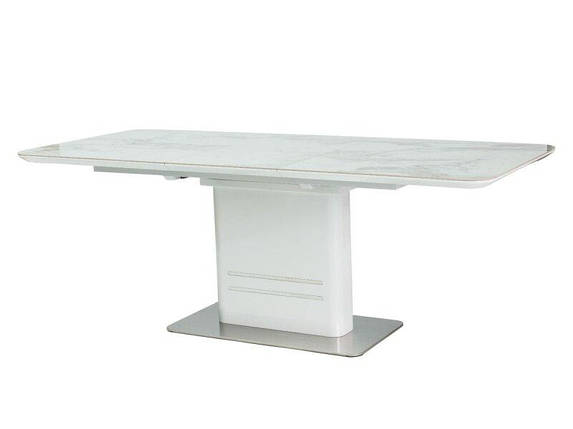 Стол Обеденный CARTIER CERAMIC Signal 160(210)x90 Белый с Эффектом Мрамора, фото 2