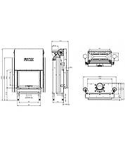 Камінні топки повітряні Hitze Камін з топкою для обігріву будинку HST54x39.G-I Вбудована камінна топка, фото 4