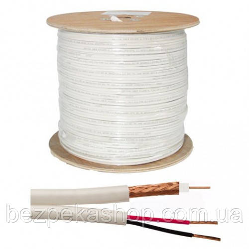 Кабель RG-59+ 2х0,5 EUROSAT білий
