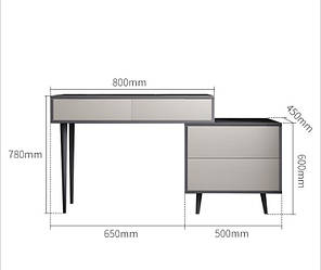 Туалетний столик. Модель RD-3254 Тільки стіл, 800х450х780 мм