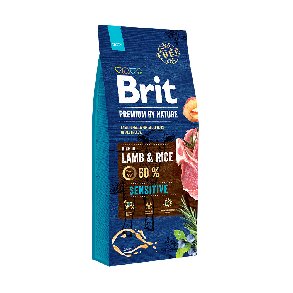 Сухий корм для собак із чутливим травленням Brit Premium (Брит Преміум) Sensitive з ягням 15 кг