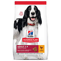 Сухой корм для взрослых собак средних пород Hill's (Хиллс) Adult Medium с курицей 14 кг