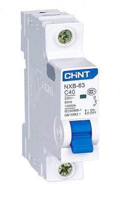 Модульный автоматический выключатель CHINT Electric NXB-63 1P 40А 6кА х-ка C для крепления на DIN-рейку - фото 1 - id-p1347615017