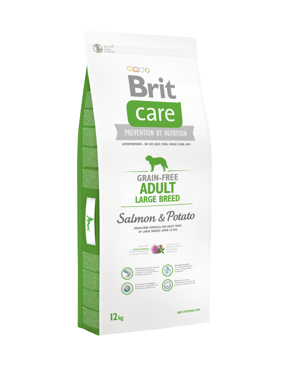 Сухий корм для дорослих собак великих порід Brit Care (Брит Кеа) з лососем та картоплею 3 кг