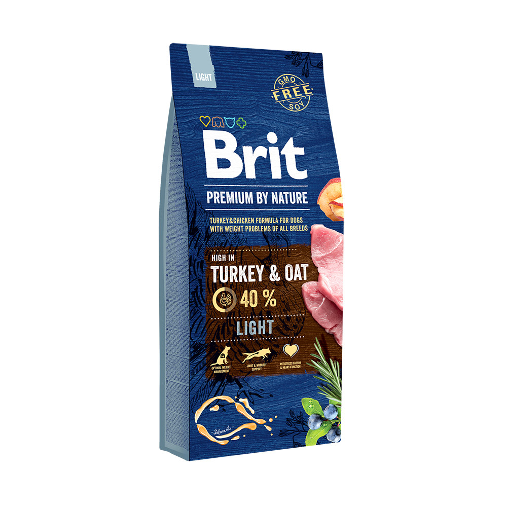 Сухий корм для собак із надмірною вагою Brit Premium (Брит Преміум) Light індичкою 15 кг