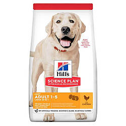 Сухий корм для дорослих собак великих порід від 1 до 5 років Hill's (Хіллс) Adult Light з куркою 14 кг