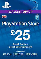 Карта оплаты 25£ GBP (UK) для Playstation Network Card (United Kingdom, PlayStation Store/PSN)