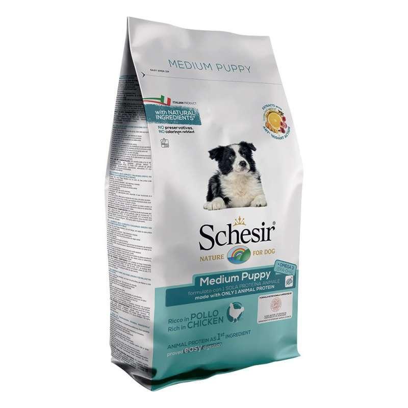 Schesir (Шезир) Dog Medium Puppy - Сухий монопротеиновый корм з куркою для щенят середніх порід (12 кг)