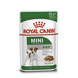Вологий корм для собак Дрібних порід Royal Canin (Роял Канін) Mini Adult - Шматочки в соусі 85 гр.