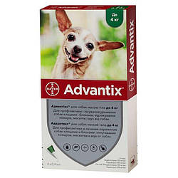 Краплі від бліх та кліщів для собак Advantix (Адвантікс) by Bayer Animal (1 піпетка) до 4 кг