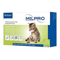 Противопаразитный препарат для котят - Таблетки Virbac (Вирбак) Milpro Мильпро, Антигельминтик 4 шт.