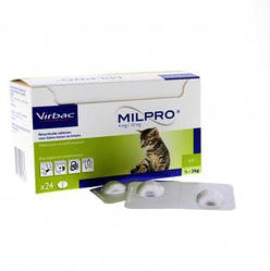 Протипаразитний препарат для кошенят - Таблетки Virbac (Вірбак) Milpro Мільпро - Антигельмінтик 24 шт.