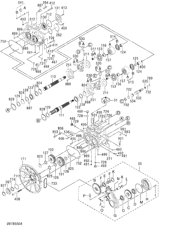 Блок циліндрів лівий 820402 (з 014) насоса K5V200DPH для Hitachi ZX450