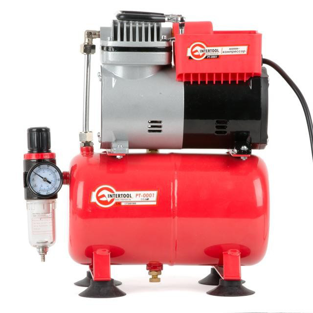 Компрессор безоливний 3 л, 0,3 кВт, 220 В, 3,2атм, 50 л/хв. INTERTOOL PT-0001