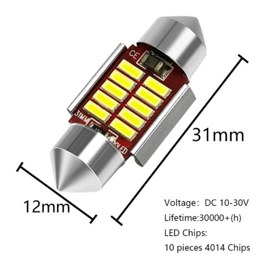 LED лампа C5W 12V FS-4014-10SMD CANBUS+драйвер - фото 2 - id-p169838613