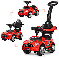 Каталка-толокар машина Мерседес Bambi M 4074L, світло, музика, шкір. сид, червоний