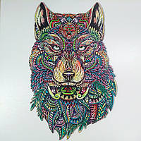 Уникальный деревянный фигурный пазл «Смелый волк», Деревянная головоломка Волк (ZZ, PF-139-22)
