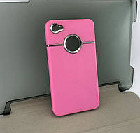 Чохол на iPhone 4, 4s накладка на бампер Fashion протиударний пластик рожевий