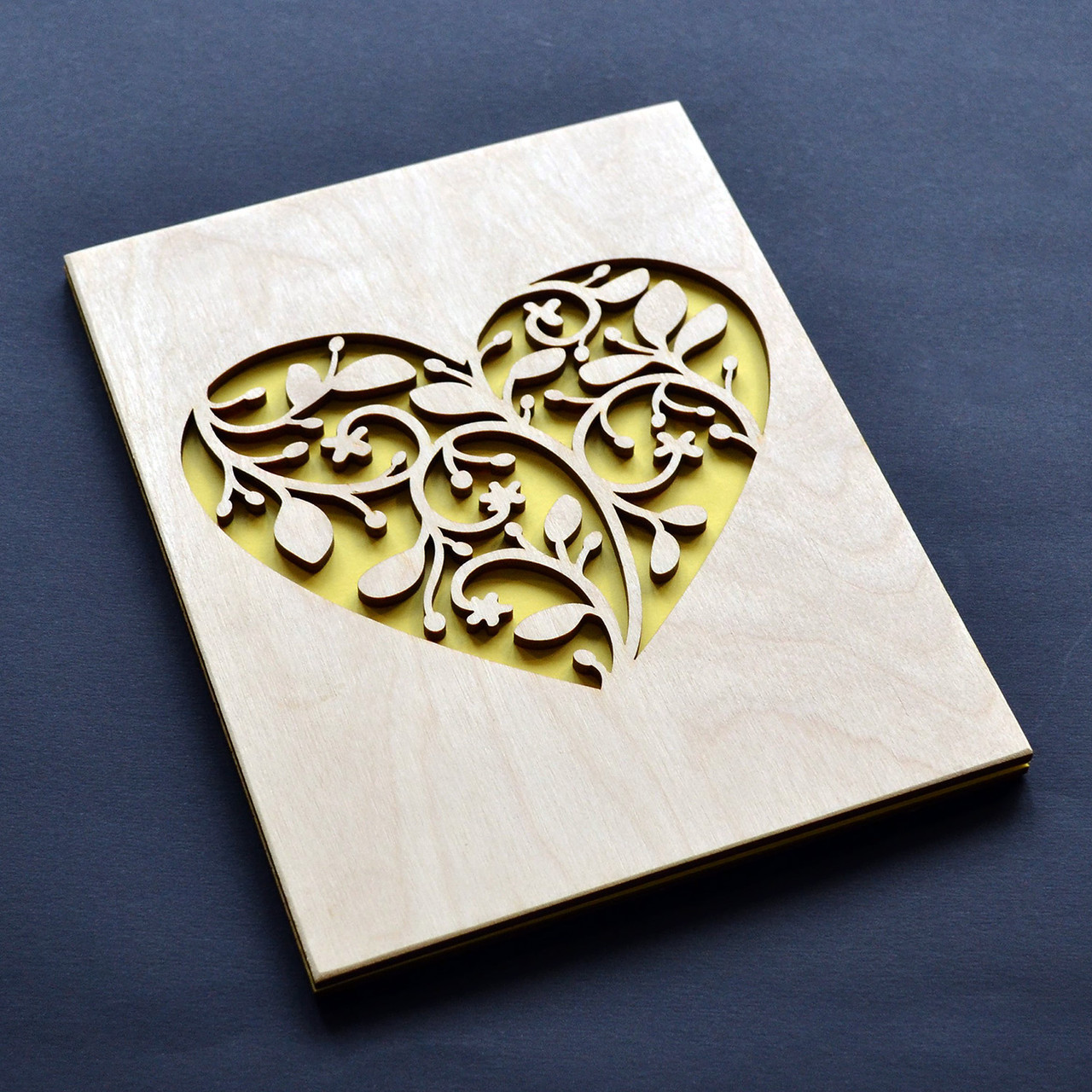 Дерев'яна листівка "Травинки". Креативний подарунок для коханого (коханої), для дівчини, хлопця, дружини чи