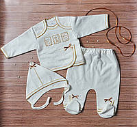 Дитячий костюм на виписку для новонароджених, ясальний комплект — набір на байці