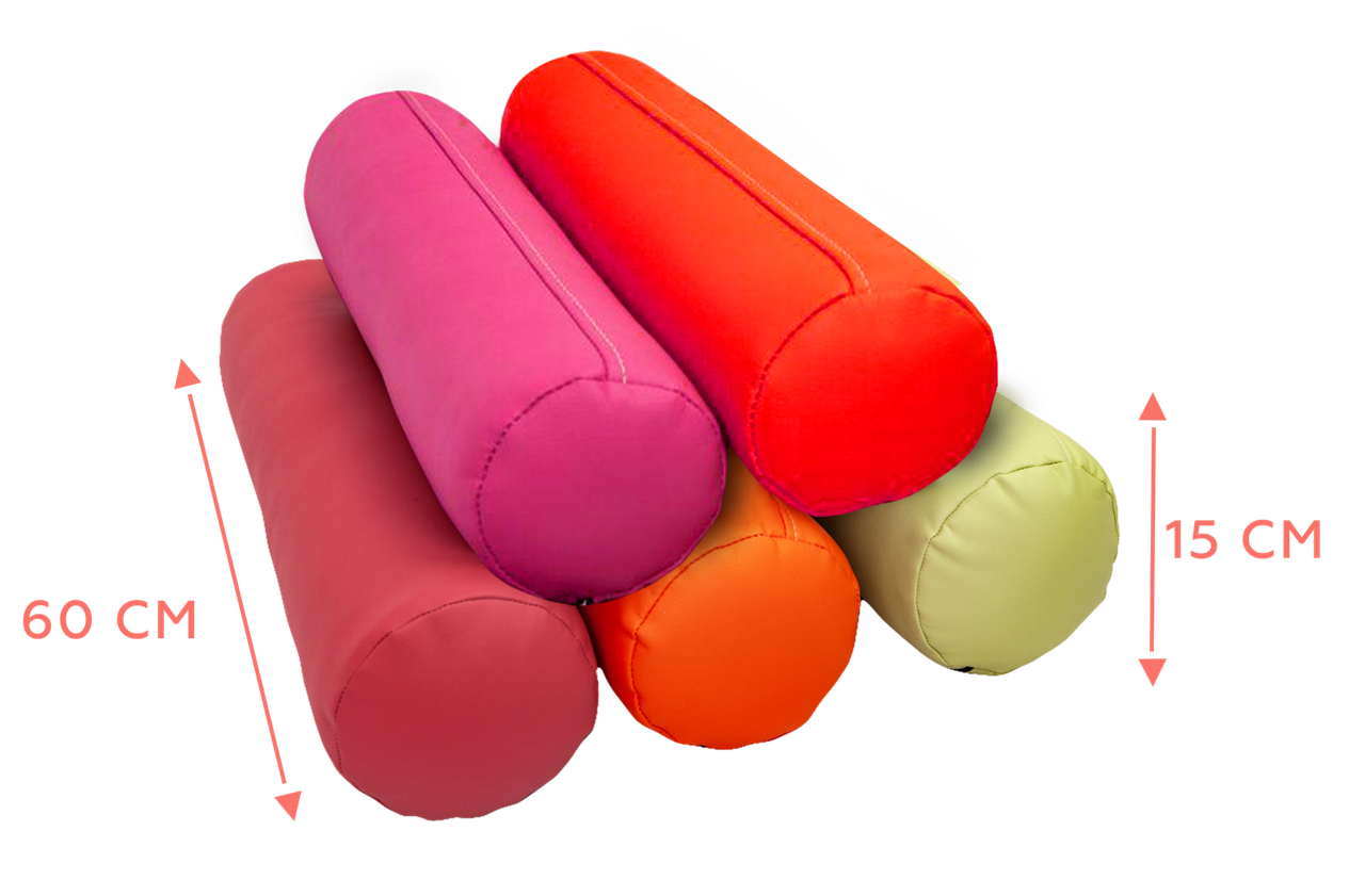 Валик для масажного столу з еко-шкіри 60х15см. синій, фото 1