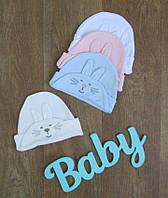 Ясельні шапочки для новонароджених, Шапочка для новонародженого "Зайка", інтернет магазин, натуральний одяг