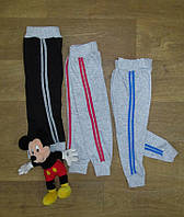 Теплые спортивные штаны детские, однотонные брюки для детей с лампасами на байке девочка, 28