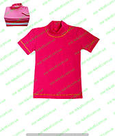 Однотонная детская футболка, трикотажная блуза на девочку 30