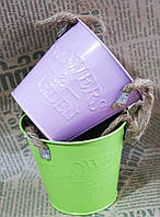 💛Кашпо відерце металеве "Garden" різні кольори