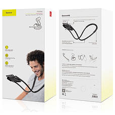 Тримач для смартфона Baseus New Neck-Mounted Lazy Bracket Чорний (SUJG-ALR01), фото 3
