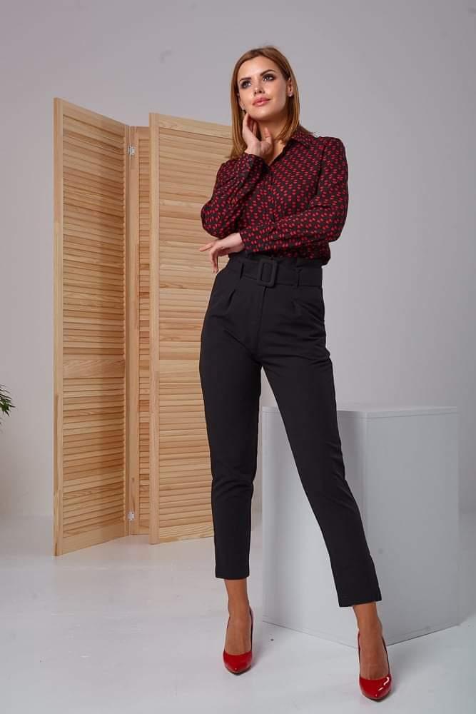 Жіночі чорні брюки щільний тіар, фото 1