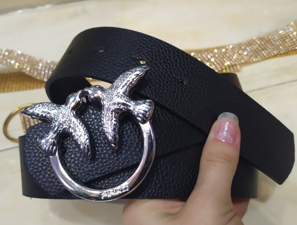 Ремінь брендовий шкіряний жіночий Pinko, ширина 40 мм. 930268