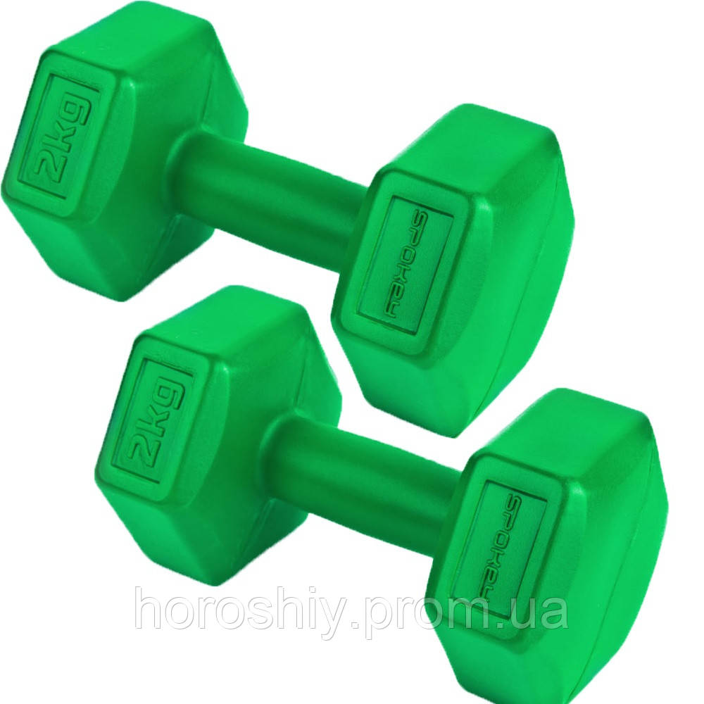 Гантелі композитні 2х2 кг Spokey MONSTER II Зелений