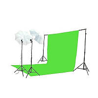 Комплект фотостудії (постійне світло) SmartLight FL-U110-2 (2х85w) Green Chroma Key KIT