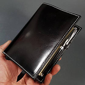 Щоденник А6 чорний шкіряний  натуральна шкіра шкіра