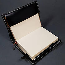 Щоденник А6 чорний шкіряний натуральна шкіра шкіра, фото 5