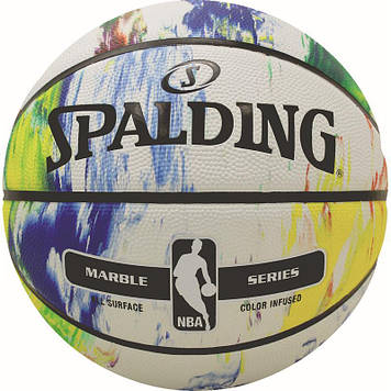 М'яч баскетбольний розмір 7 Spalding NBA Marble Black White Outdoor