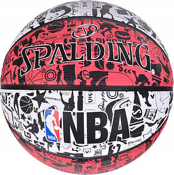 М'яч баскетбольний 7 Spalding NBA Graffiti Outdoor White / Red