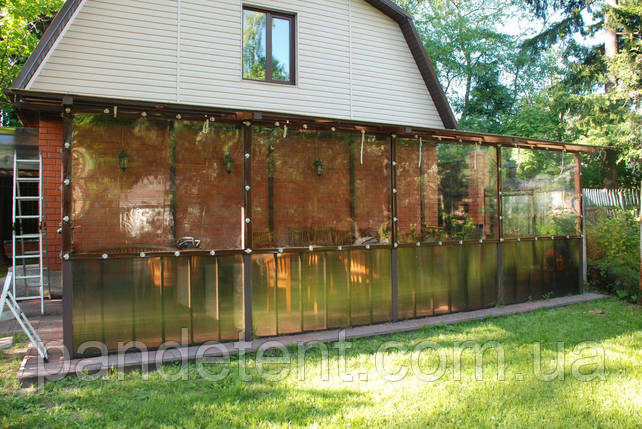М'які вікна-прозорі штори ПВХ для садових павільйонів, альтанок, терас, фото 2