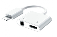 Адаптер перехідник для навушників REMAX Concise RL-LA07 2 в 1 Lightning to jack 3.5mm