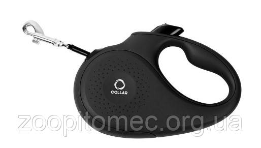 Повідець-рулетка для собак Collar (Колар) XS 12 кг 3 м стрічка, колір чорний, фото 1