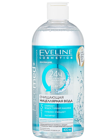 Гіалуронова міцелярна вода Eveline Cosmetics 3в1 Facemed+ Очищаюча 400 мл