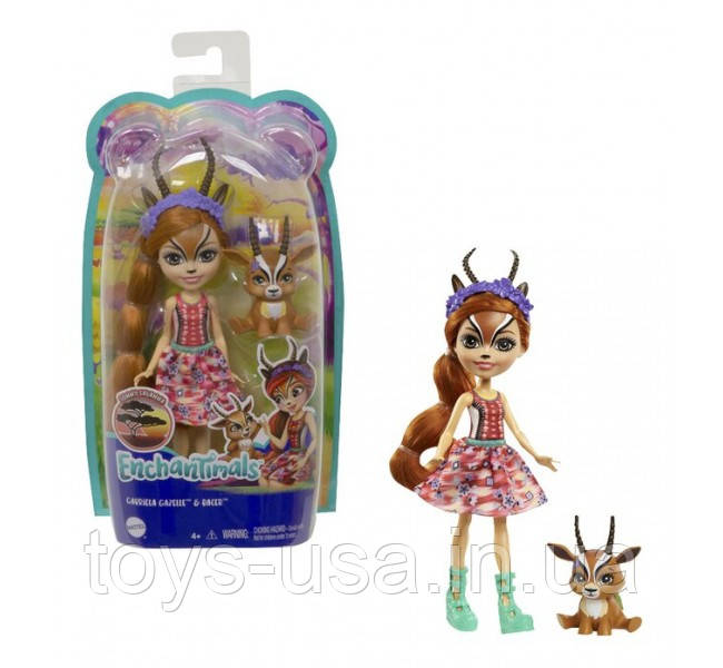 Лялька Энчантималс Enchantimals Gabriela Gazelle Doll Габріела Газель і вихованець рейсер, фото 1